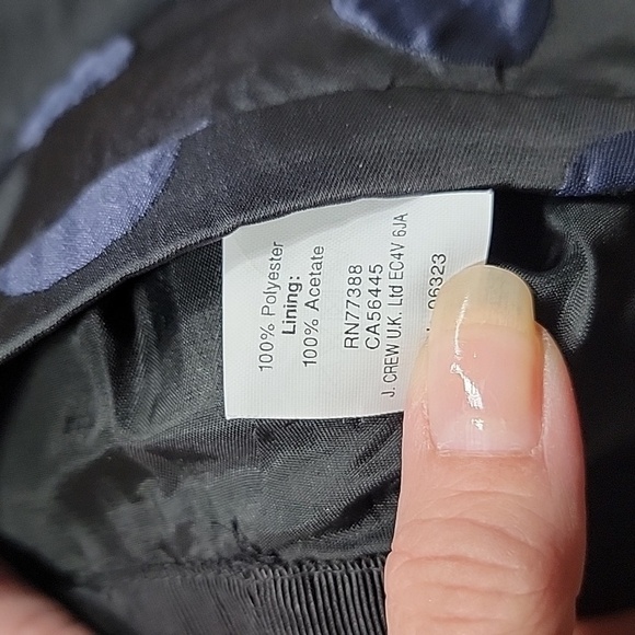 J Crew Size 00 "The Pencil Skirt" Black with Blue Polka Dots, Exc. Used Cond. - Picture 13 of 13